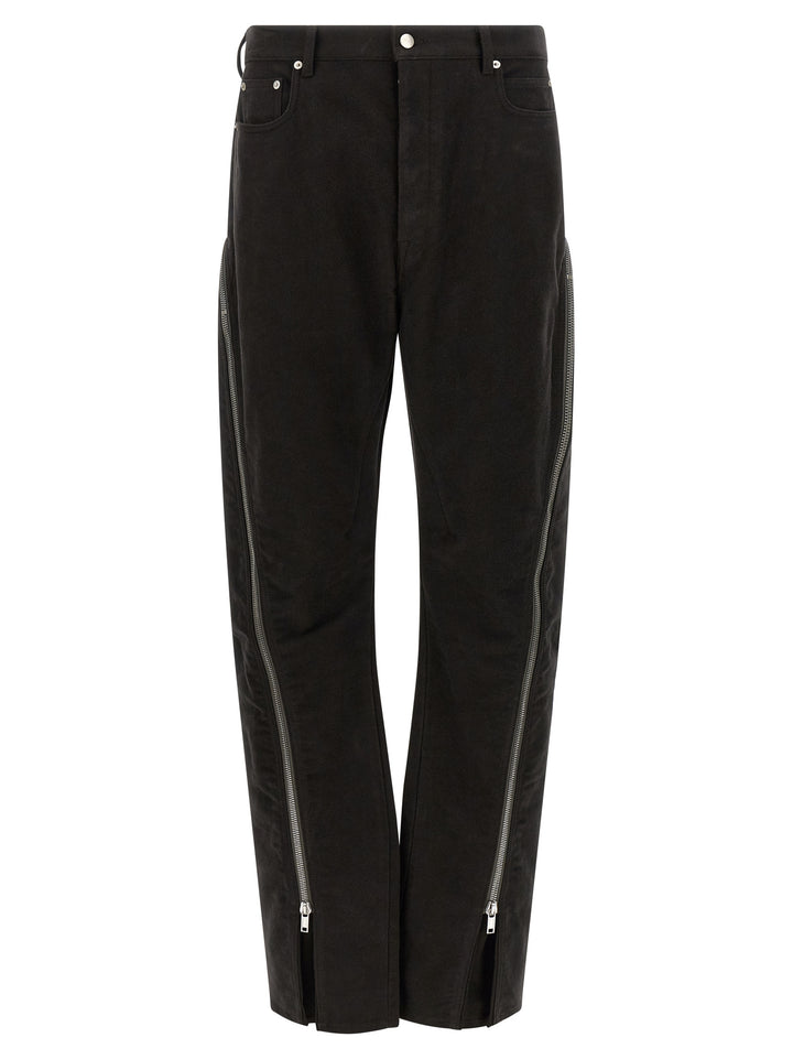 Rick Owens Black Cotton Flared Pants