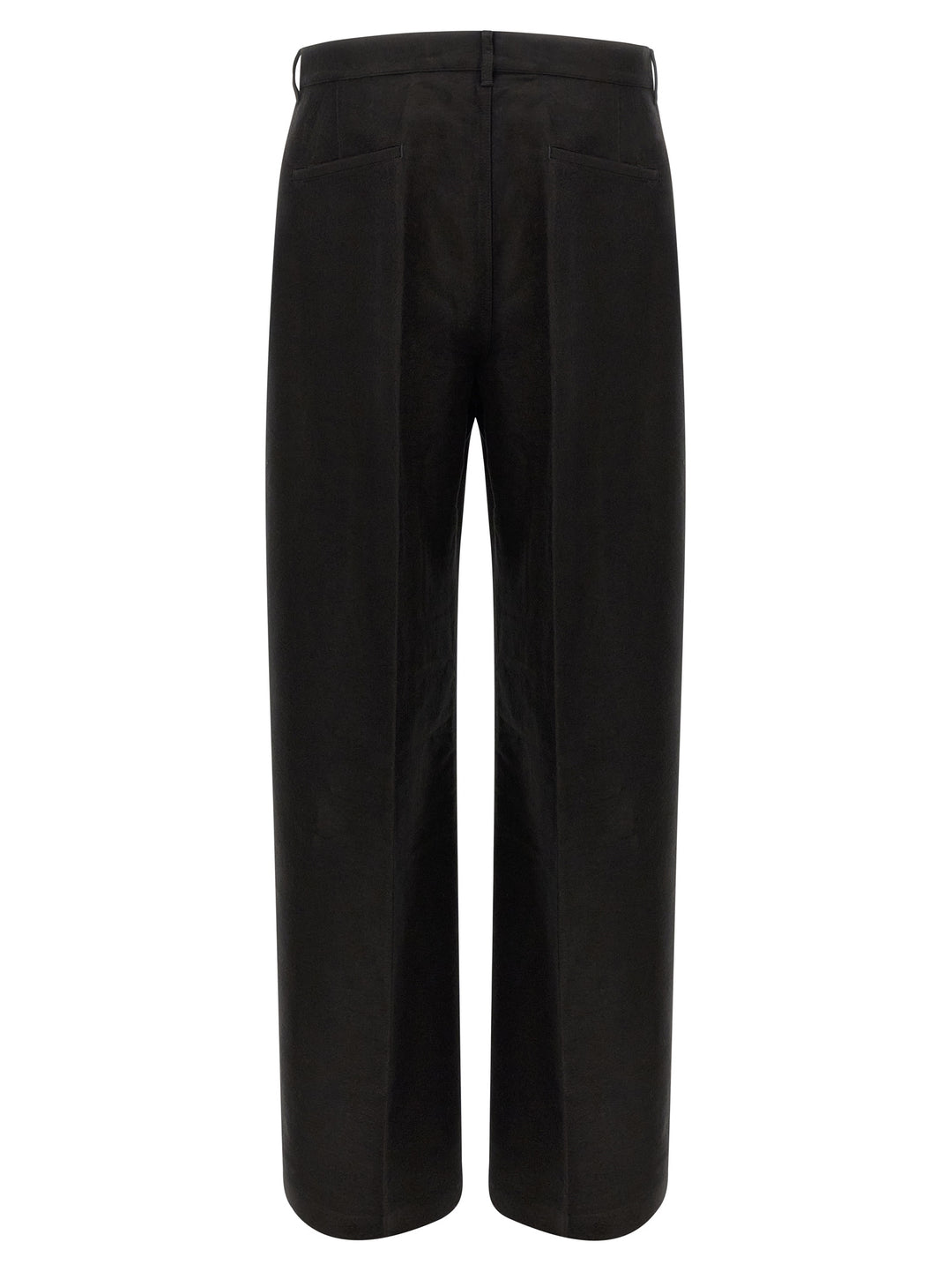 Rick Owens Black Ramie Casual Pants