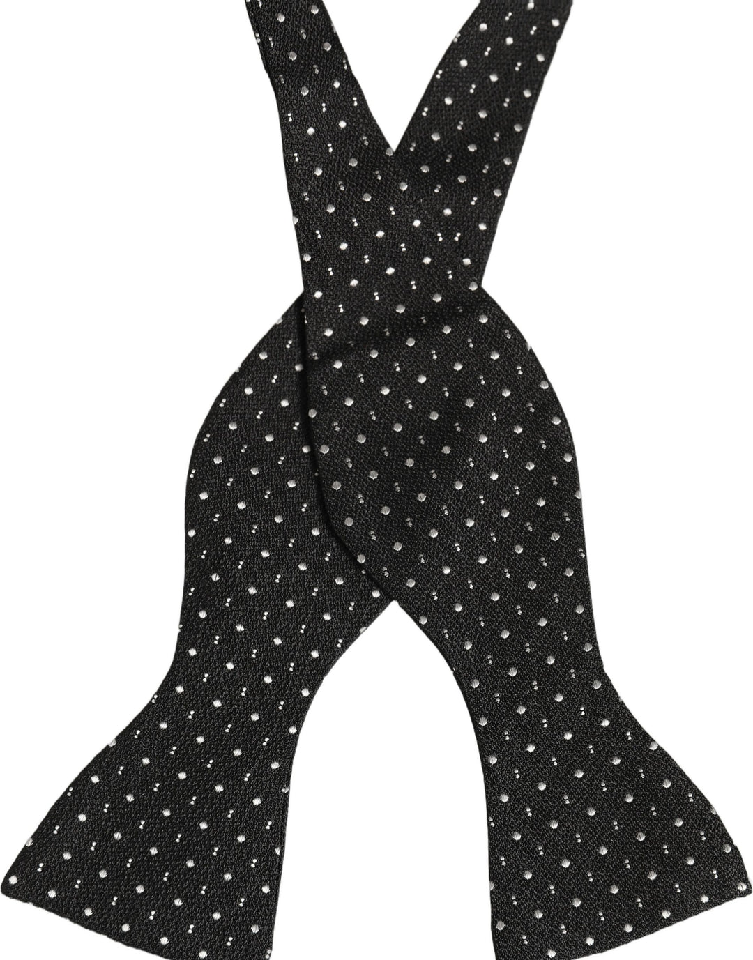 Dolce &amp; Gabbana Black White Polka Dot Adjustable Neck Papillon Bow Tie