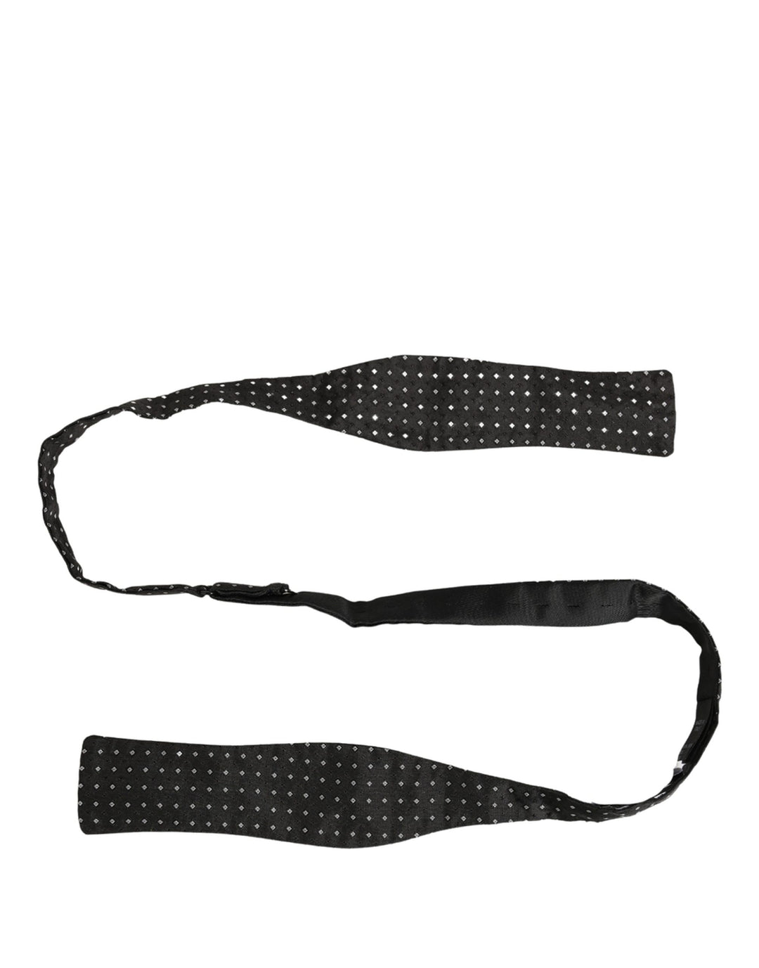 Dolce &amp; Gabbana Black White Polka Dot Adjustable Neck Papillon Bow Tie