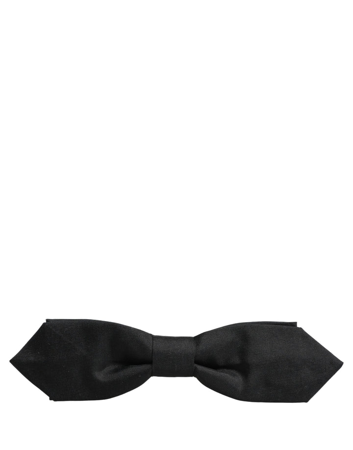 Dolce &amp; Gabbana Men Black Polyester Adjustable Neck Papillon Bow Tie