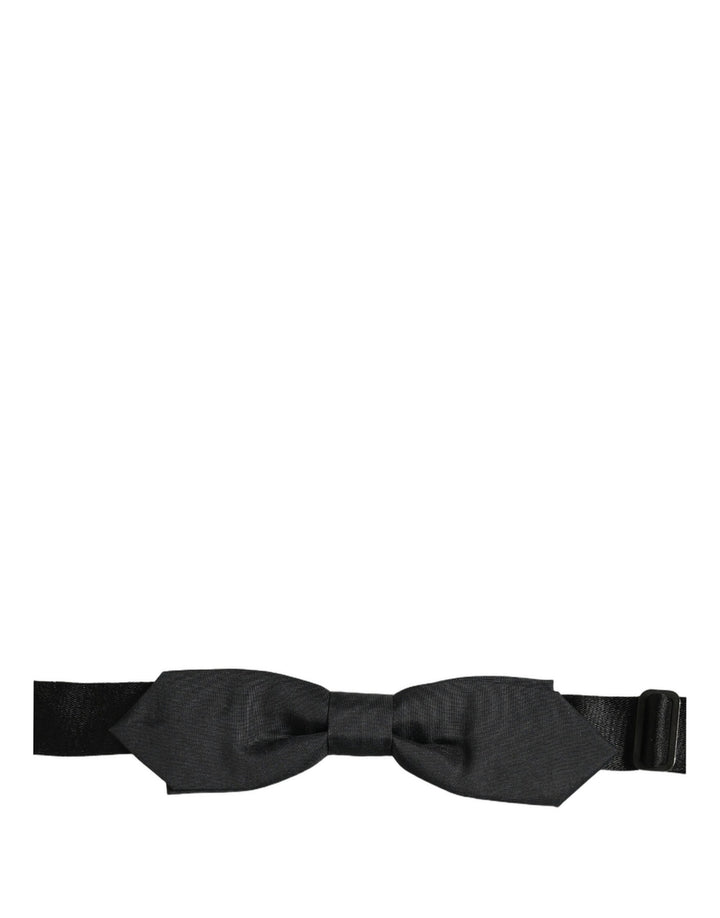 Dolce &amp; Gabbana Men Black Polyester Adjustable Neck Papillon Bow Tie