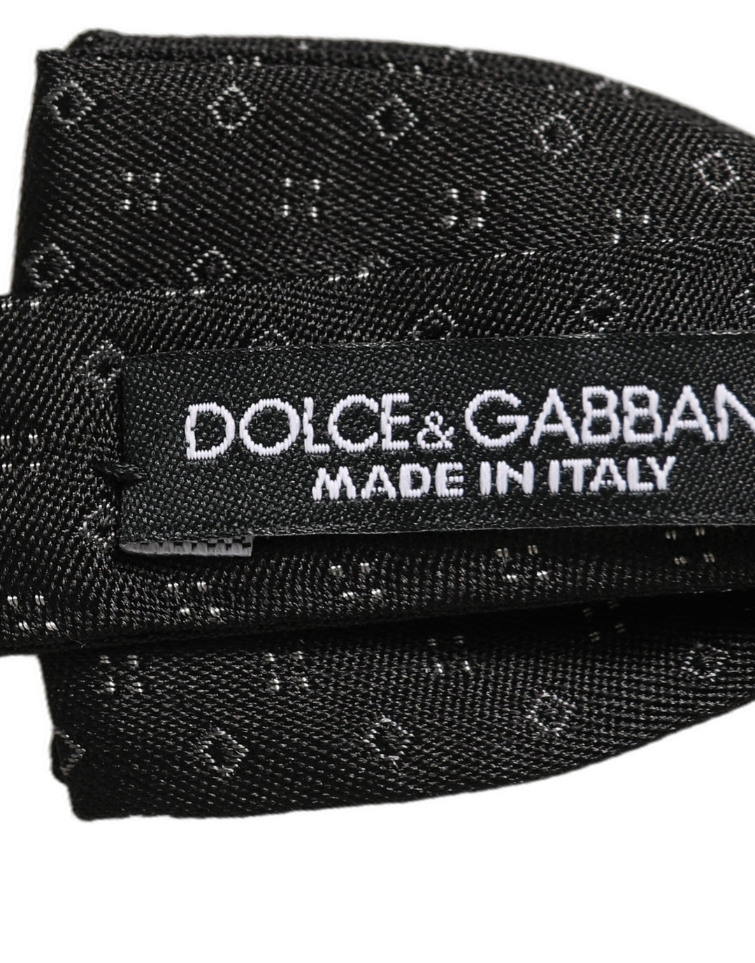 Dolce &amp; Gabbana Black Diamond Pattern Adjustable Neck Papillon Bow Tie