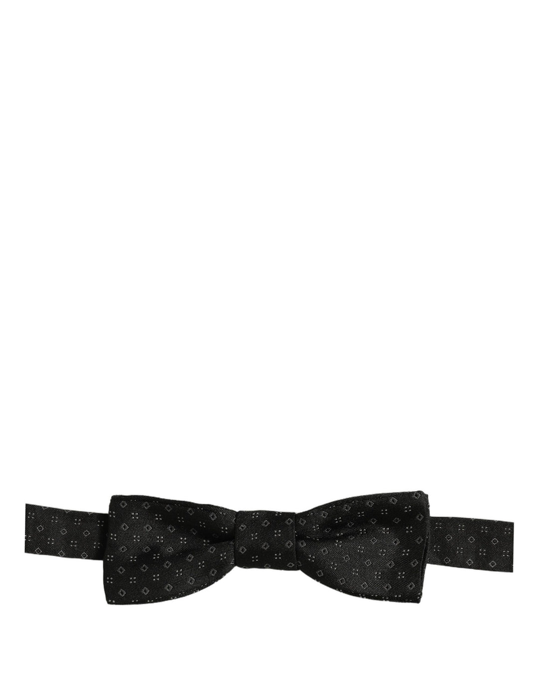Dolce &amp; Gabbana Black Diamond Pattern Adjustable Neck Papillon Bow Tie