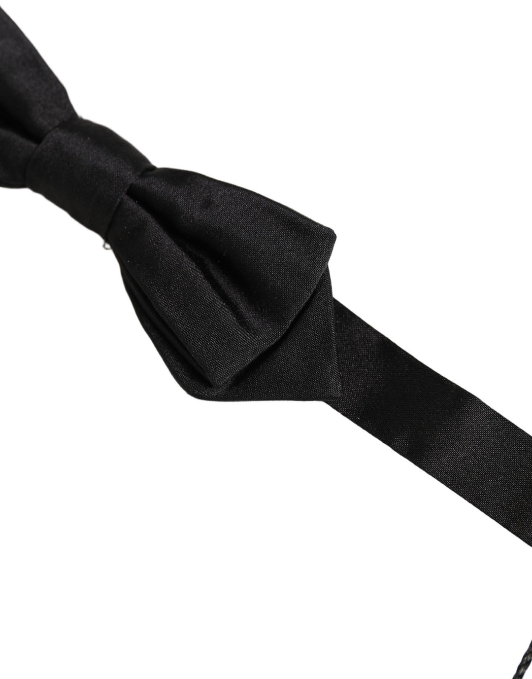 Dolce &amp; Gabbana Men Black 100% Silk Adjustable Neck Papillon Bow Tie
