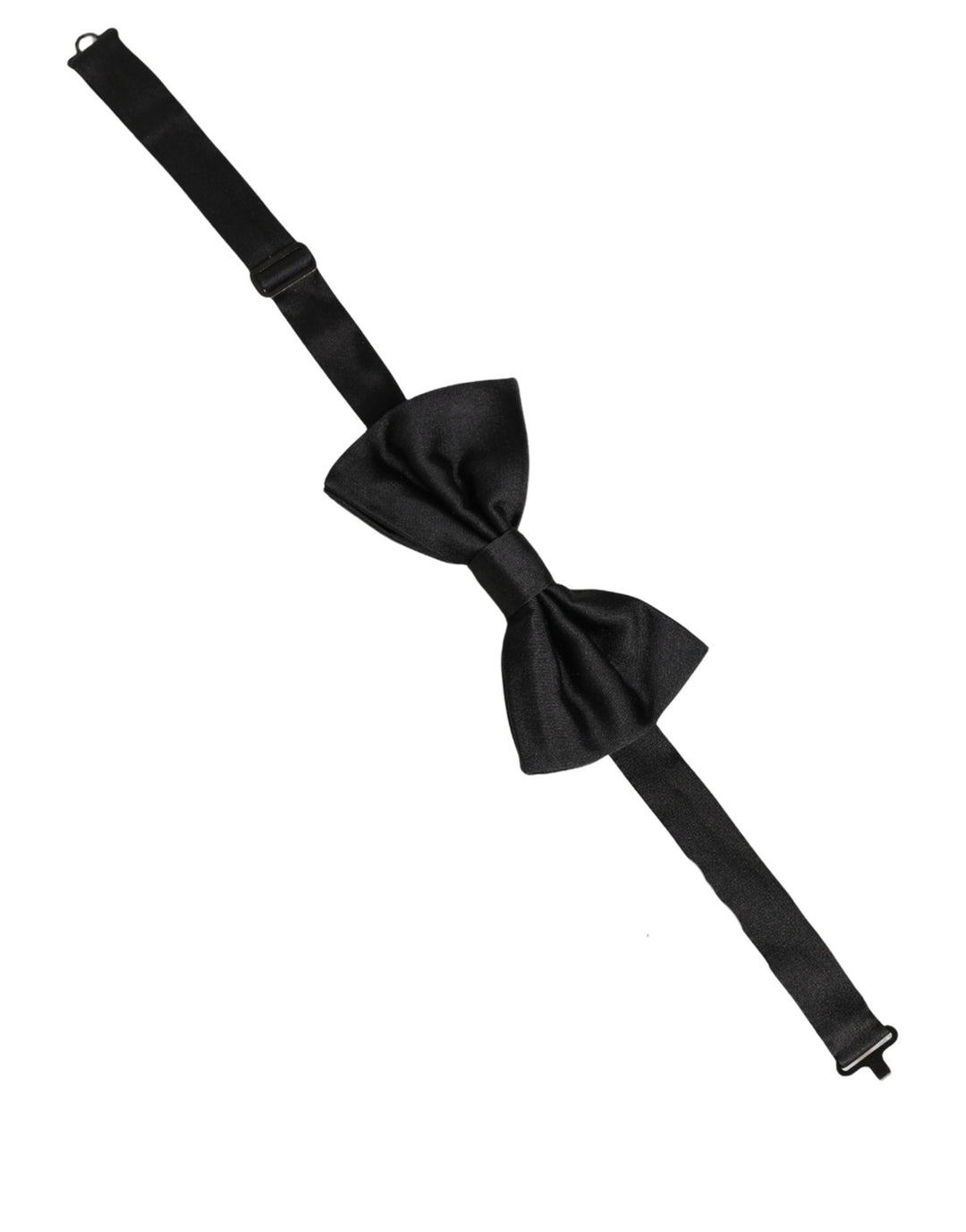 Dolce &amp; Gabbana Men Black 100% Silk Adjustable Neck Papillon Bow Tie