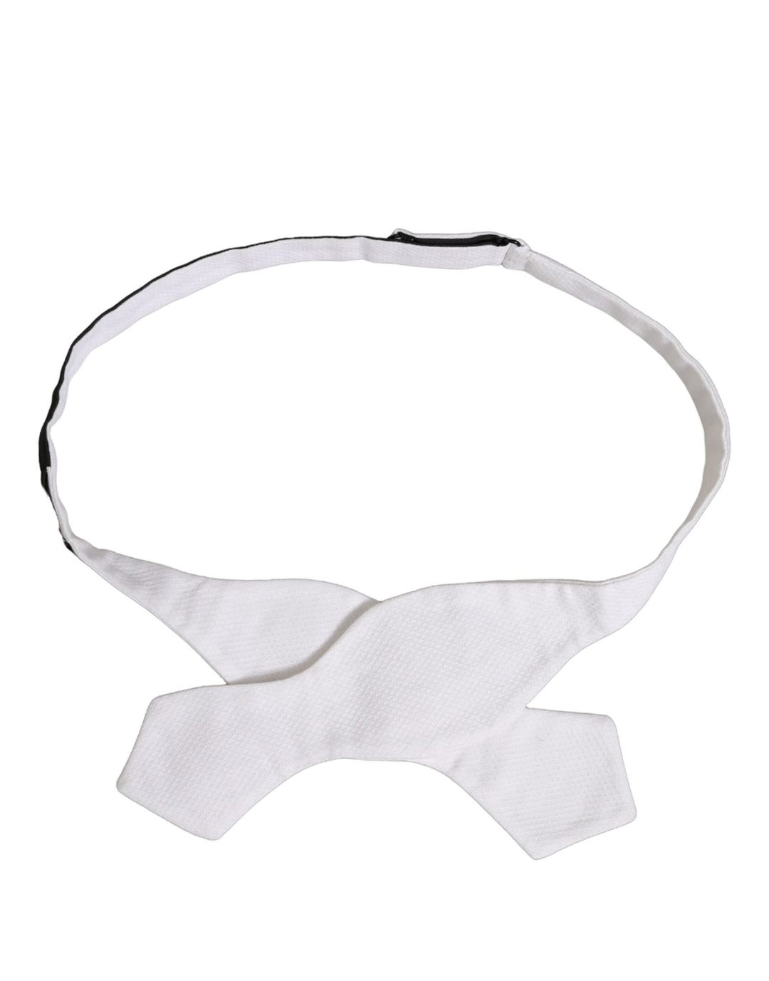 Dolce &amp; Gabbana Men White 100% Silk Adjustable Neck Papillon Bow Tie