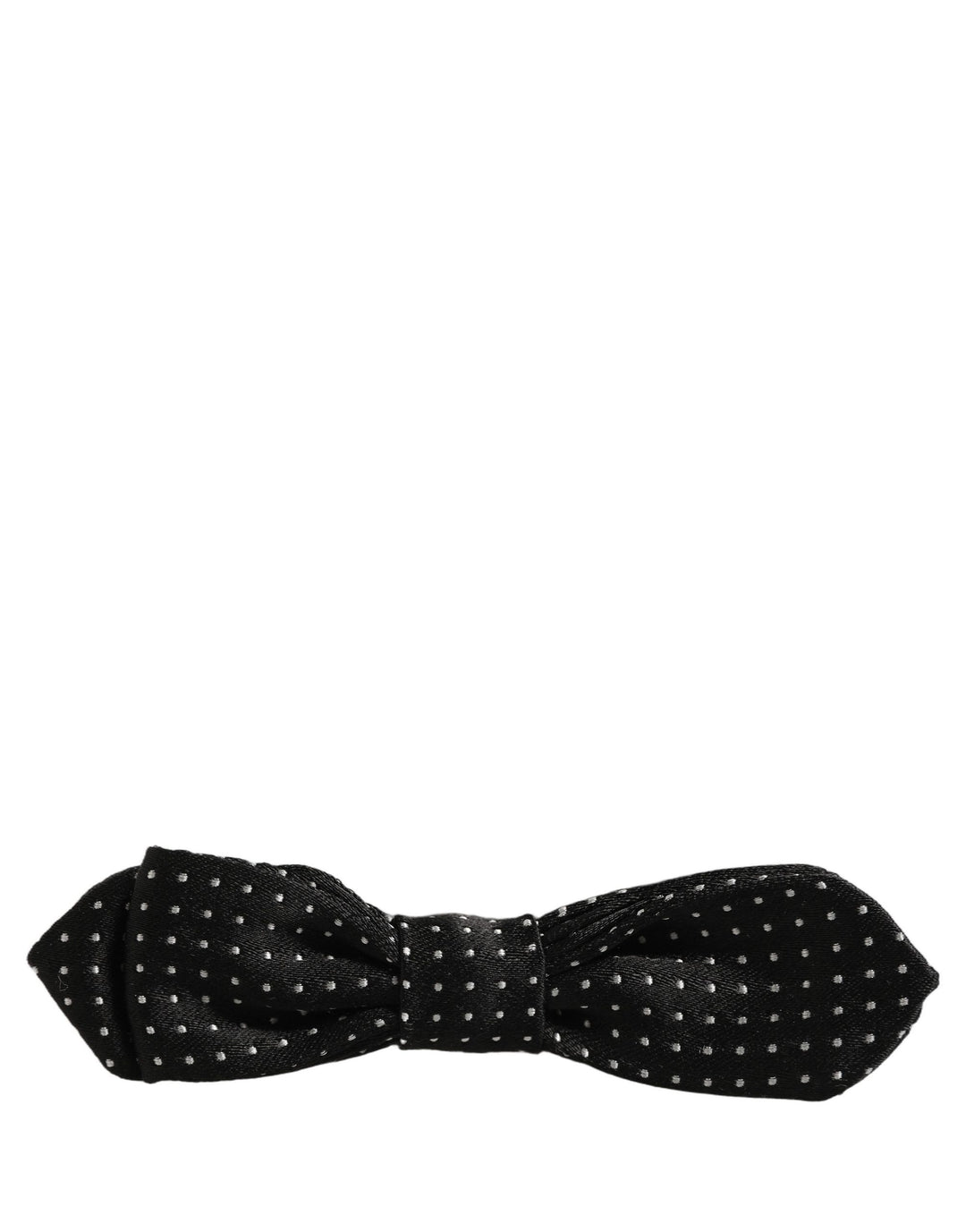 Dolce &amp; Gabbana Black White Polka Dot Adjustable Neck Papillon Bow Tie