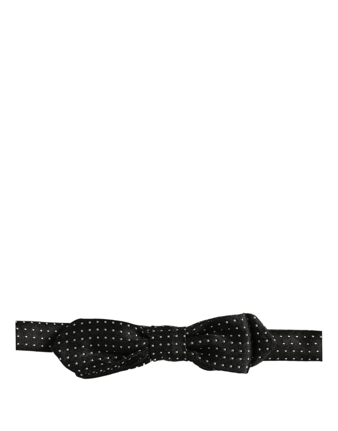 Dolce &amp; Gabbana Black White Polka Dot Adjustable Neck Papillon Bow Tie