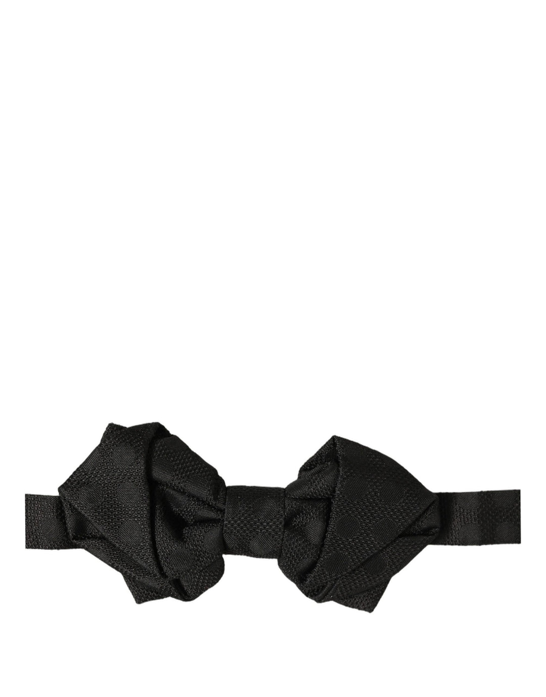Dolce &amp; Gabbana Men Black 100% Silk Adjustable Neck Papillon Bow Tie