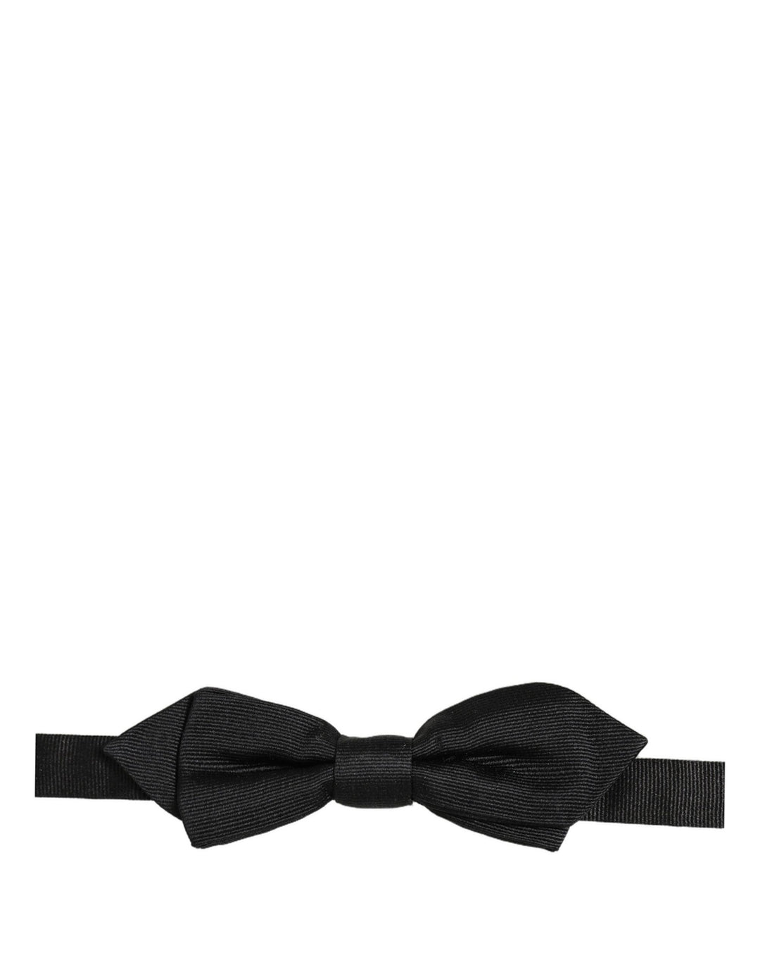 Dolce &amp; Gabbana Men Black 100% Silk Adjustable Neck Papillon Bow Tie