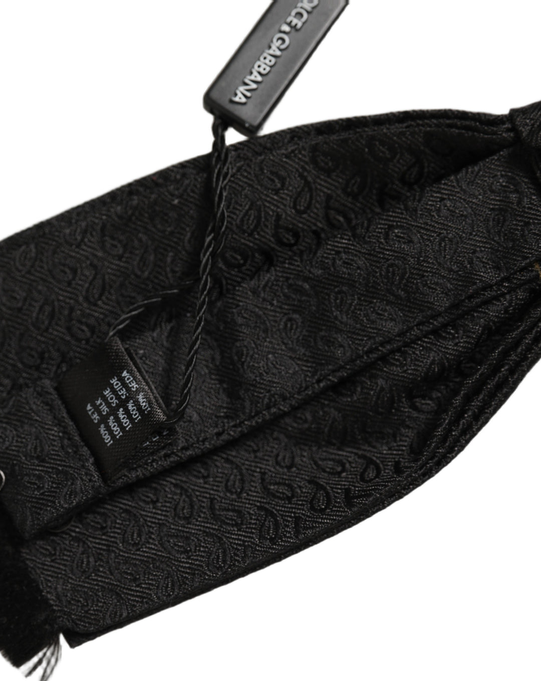 Dolce &amp; Gabbana Men Black 100% SIlk Adjustable Neck Papillon Bow Tie