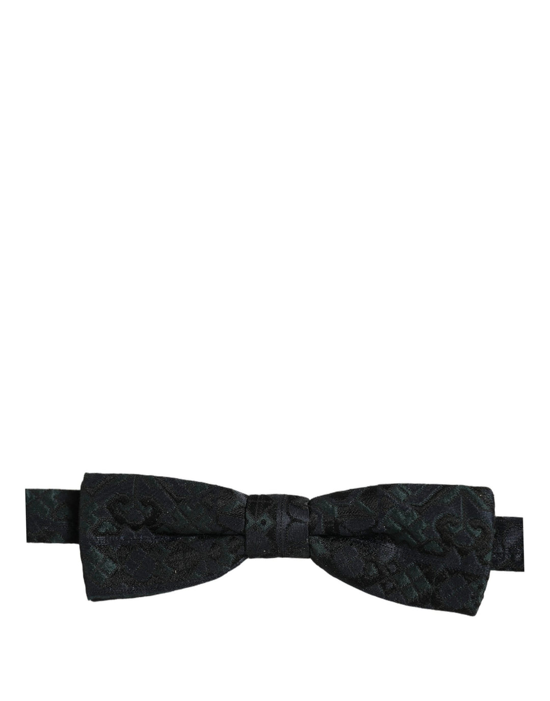 Dolce &amp; Gabbana Men Black Green Paisley Adjustable Neck Papillon Bow Tie