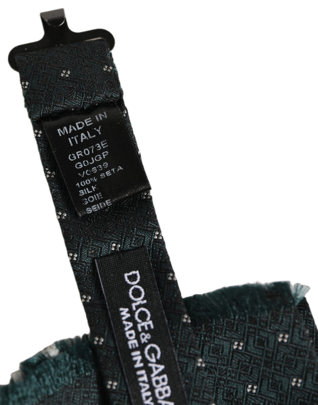 Dolce &amp; Gabbana Men Green Patterned Adjustable Neck Papillon Bow Tie