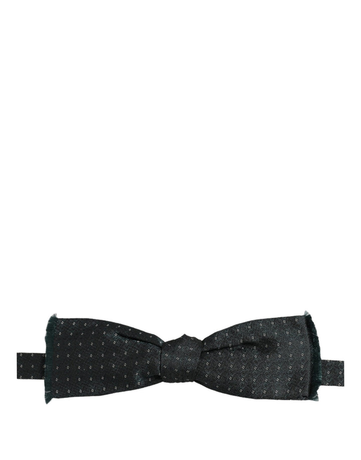 Dolce &amp; Gabbana Men Green Patterned Adjustable Neck Papillon Bow Tie