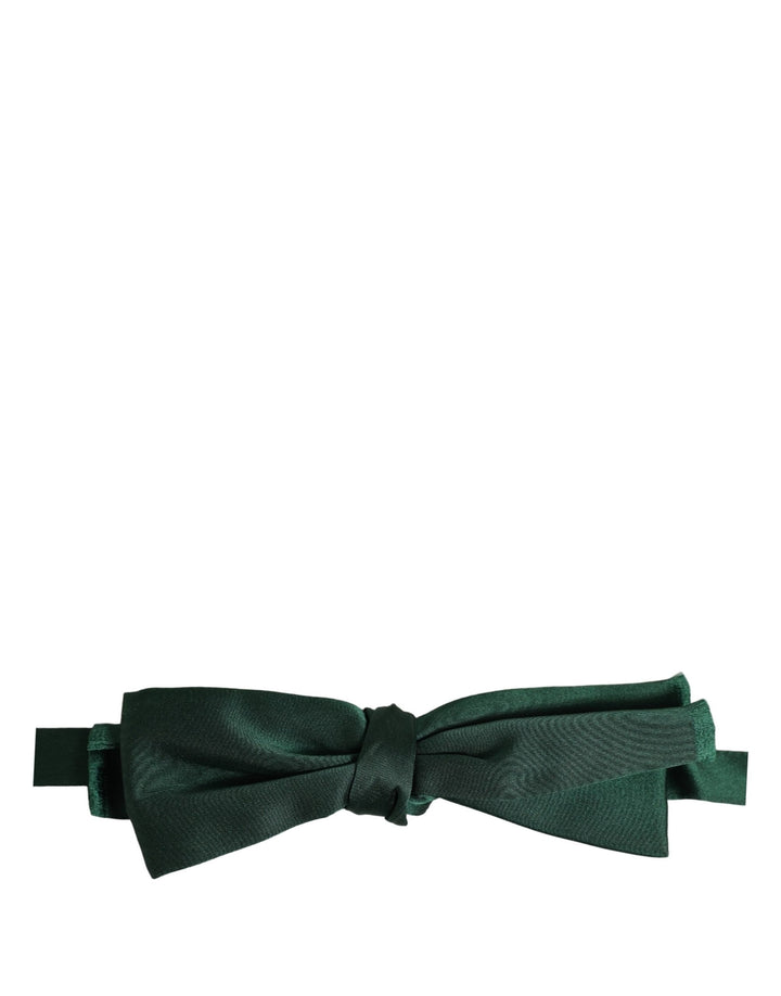 Dolce &amp; Gabbana Men Dark Green Silk Adjustable Neck Papillon Bow Tie