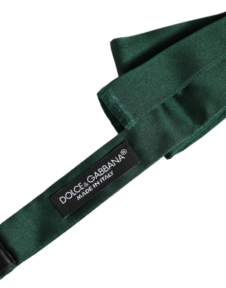 Dolce &amp; Gabbana Men Dark Green Silk Adjustable Neck Papillon Bow Tie