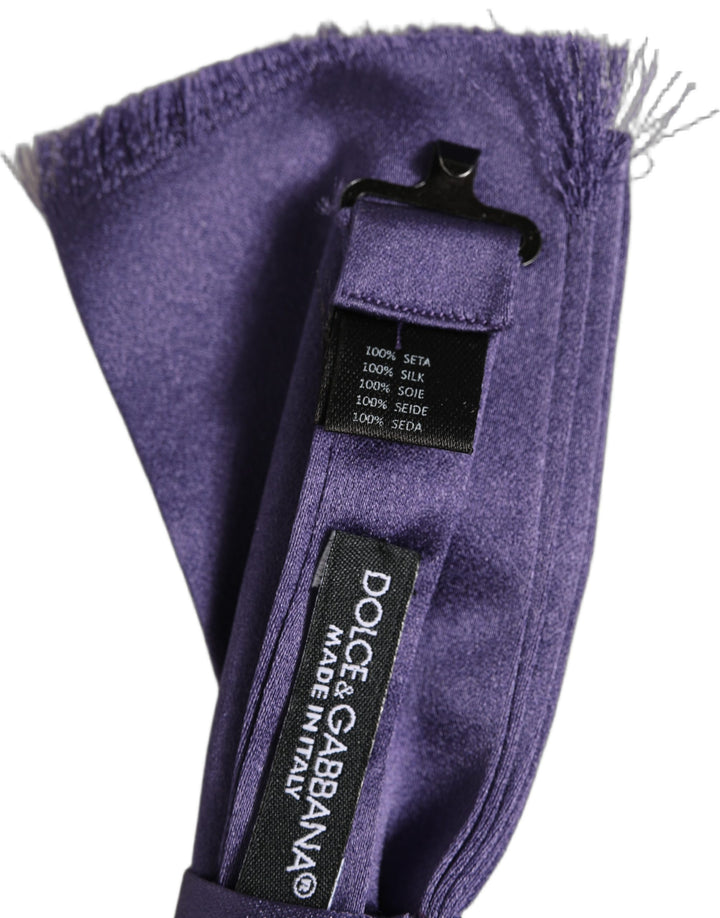 Dolce &amp; Gabbana Men Purple 100% Silk Adjustable Neck Papillon Bow Tie