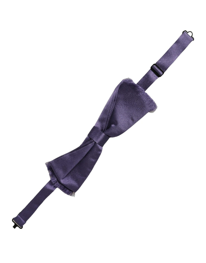 Dolce &amp; Gabbana Men Purple 100% Silk Adjustable Neck Papillon Bow Tie