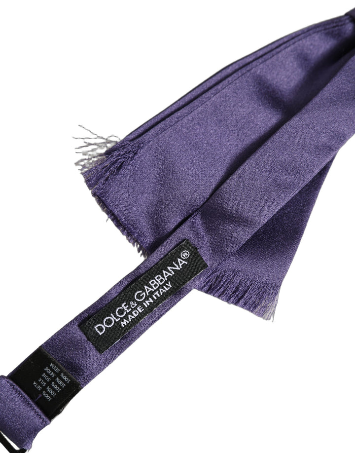 Dolce &amp; Gabbana Men Purple 100% Silk Adjustable Neck Papillon Bow Tie