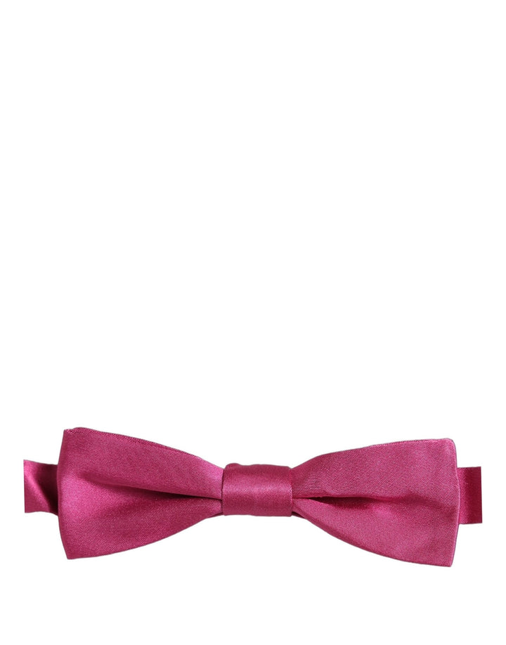 Dolce &amp; Gabbana Men Pink 100% Silk Adjustable Neck Papillon Bow Tie