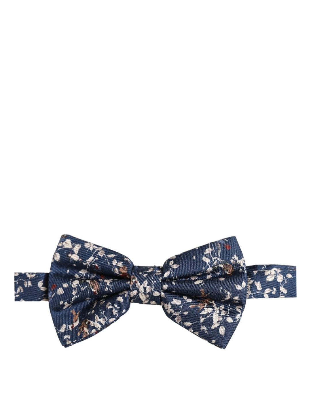 Dolce &amp; Gabbana Men Navy Blue Floral Adjustable Neck Papillon Bow Tie