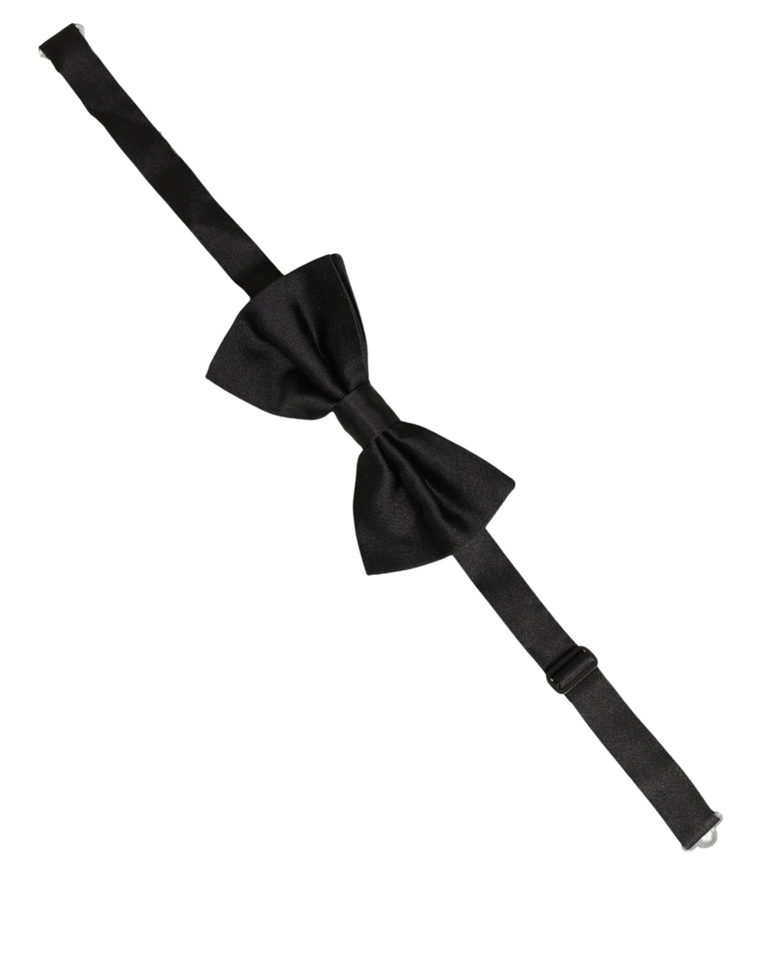 Dolce &amp; Gabbana Men Black 100% Silk Adjustable Neck Papillon Bow Tie