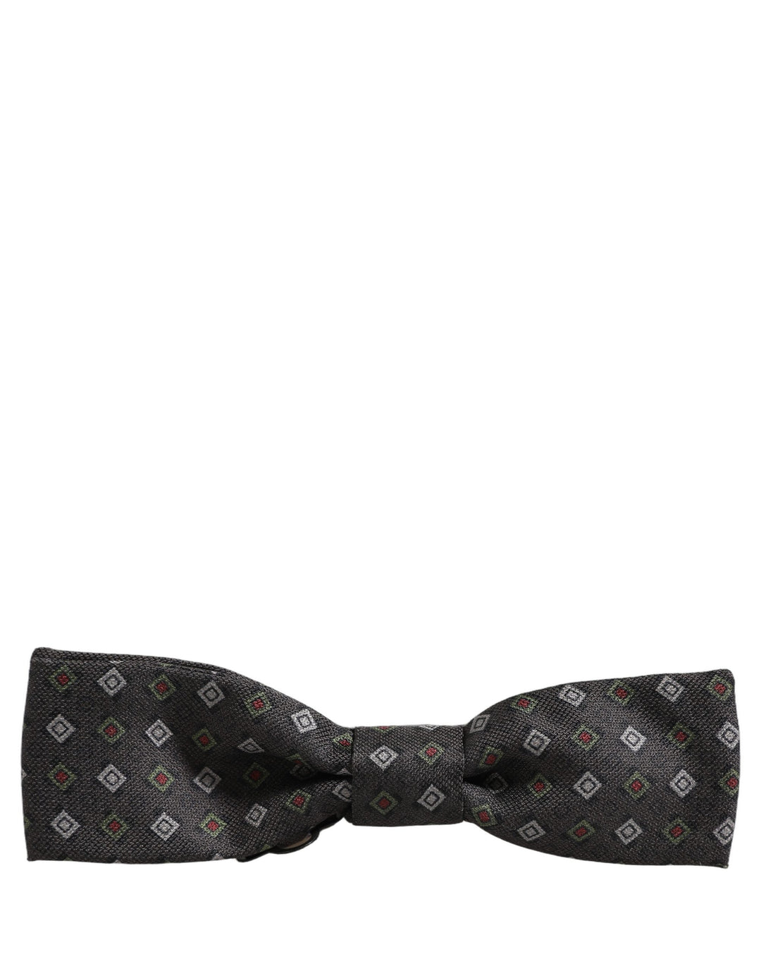 Dolce &amp; Gabbana Men Dark Gray Geometric Adjustable Bow Tie