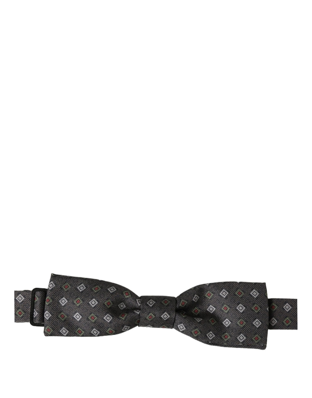 Dolce &amp; Gabbana Men Dark Gray Geometric Adjustable Bow Tie