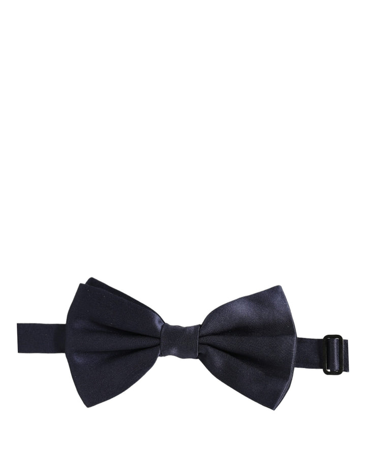 Dolce &amp; Gabbana Dark Blue 100% Silk Adjustable Neck Papillon Bow Tie