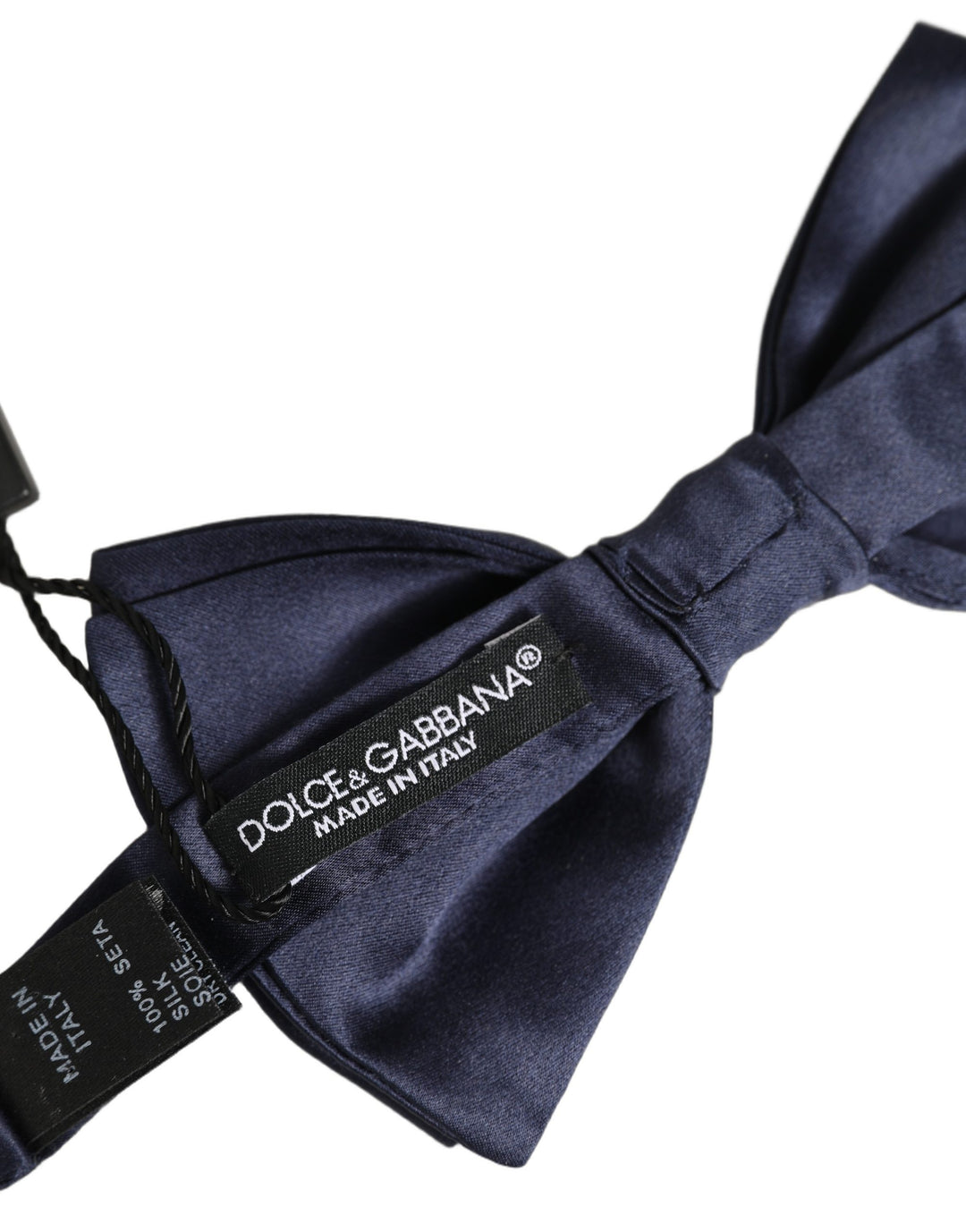 Dolce &amp; Gabbana Dark Blue 100% Silk Adjustable Neck Papillon Bow Tie