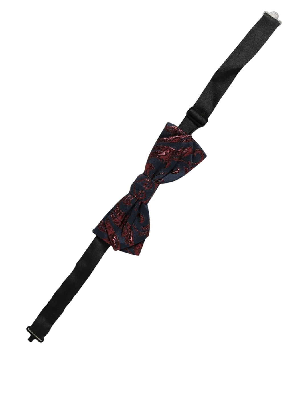 Dolce &amp; Gabbana Men Blue Red Paisley Adjustable Neck Papillon Bow Tie