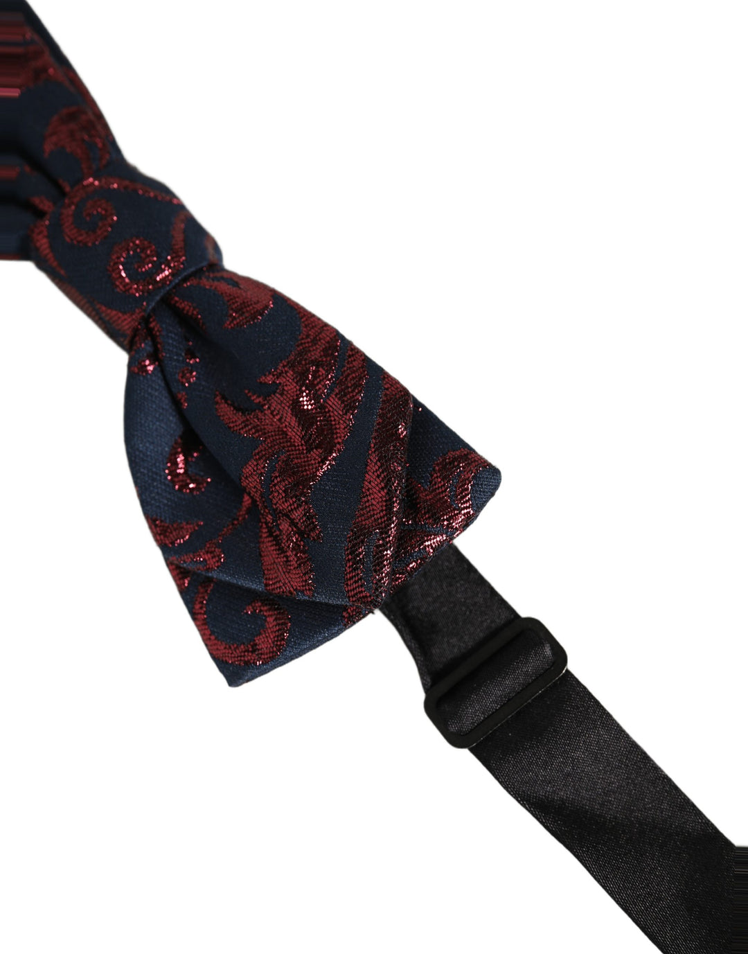 Dolce &amp; Gabbana Men Blue Red Paisley Adjustable Neck Papillon Bow Tie