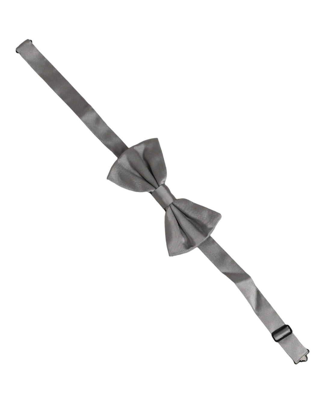 Dolce &amp; Gabbana Men Gray 100% Silk Adjustable Neck Papillon Bow Tie