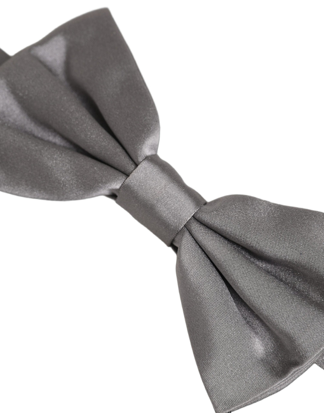 Dolce &amp; Gabbana Men Gray 100% Silk Adjustable Neck Papillon Bow Tie