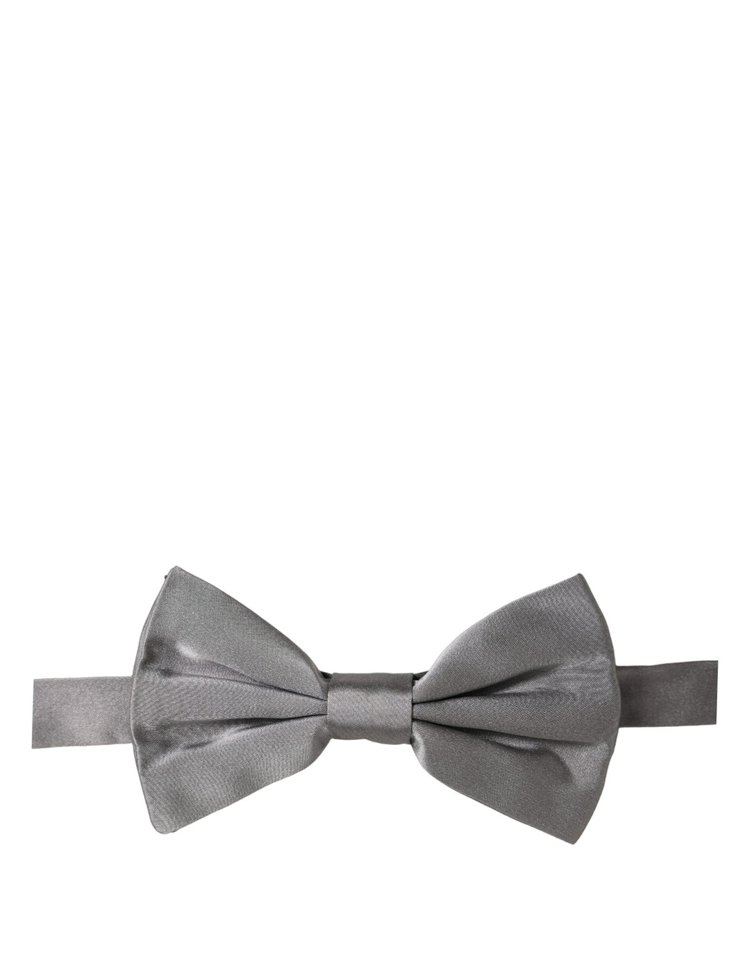 Dolce &amp; Gabbana Men Gray 100% Silk Adjustable Neck Papillon Bow Tie