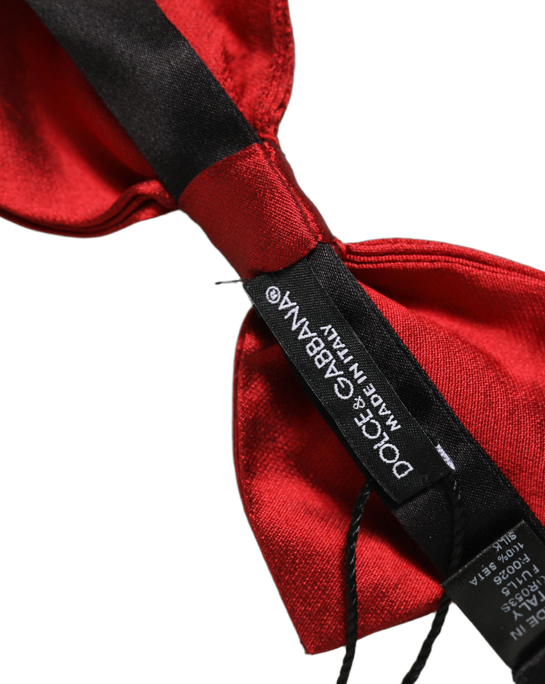 Dolce &amp; Gabbana Men Black Red Silk Adjustable Neck Papillon Bow Tie