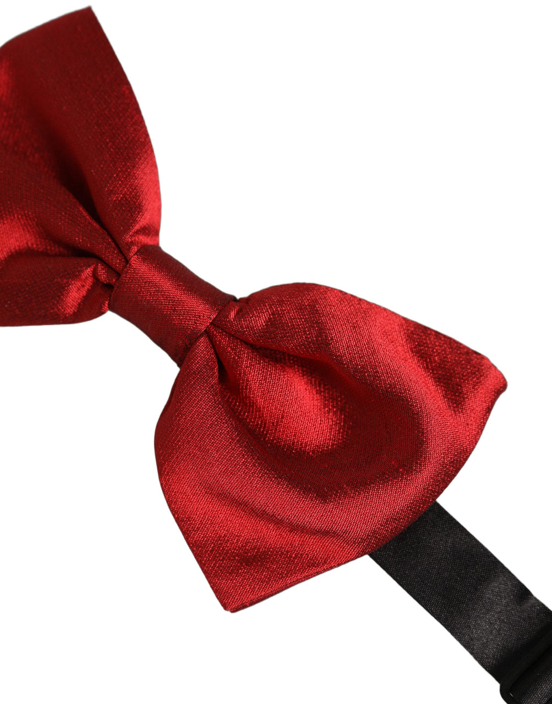 Dolce &amp; Gabbana Men Black Red Silk Adjustable Neck Papillon Bow Tie