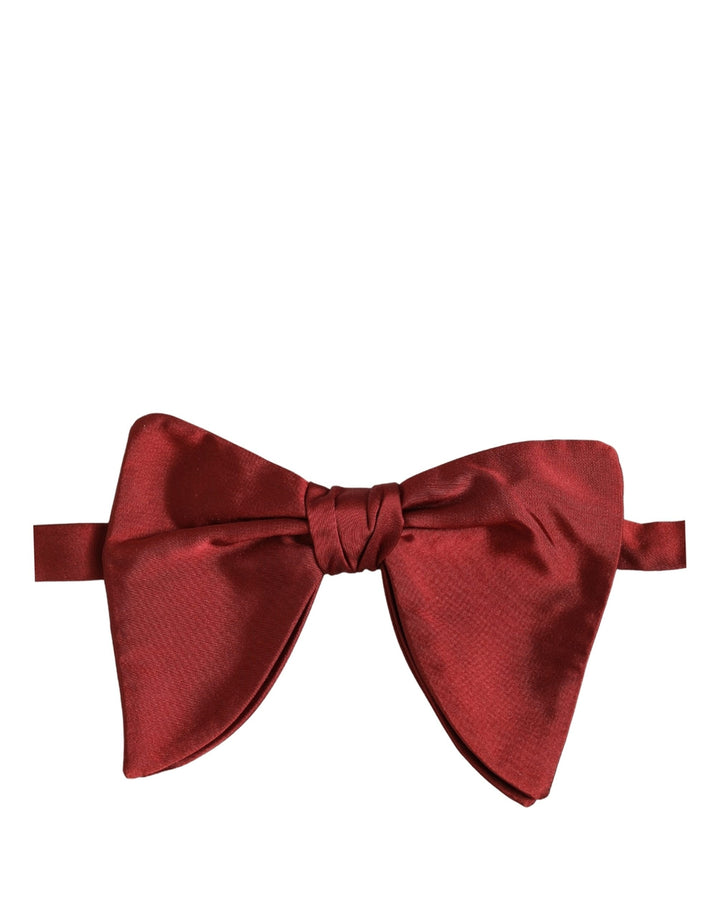 Dolce &amp; Gabbana Men Red 100% Silk Adjustable Neck Papillon Bow Tie