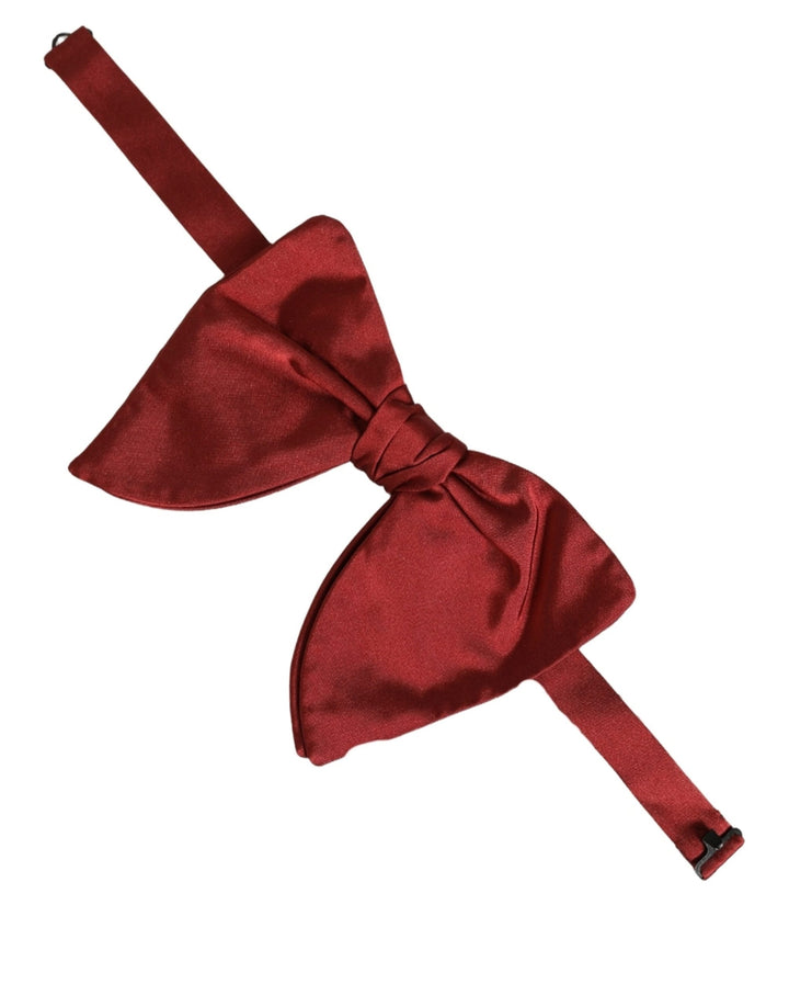 Dolce &amp; Gabbana Men Red 100% Silk Adjustable Neck Papillon Bow Tie