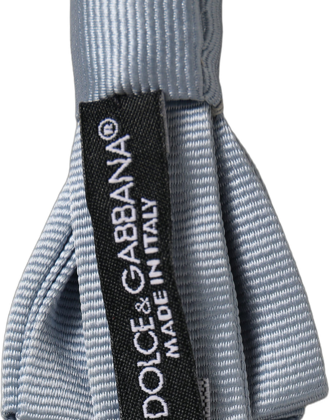 Dolce &amp; Gabbana Men Light Blue Silk Adjustable Neck Papillon Bow Tie