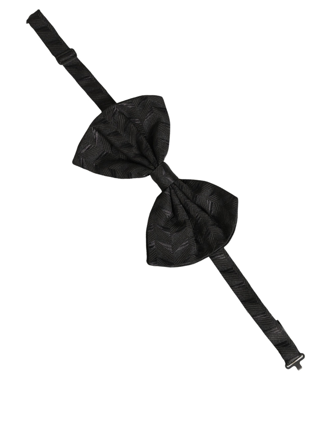 Dolce &amp; Gabbana Men Black Patterned Adjustable Neck Papillon Bow Tie