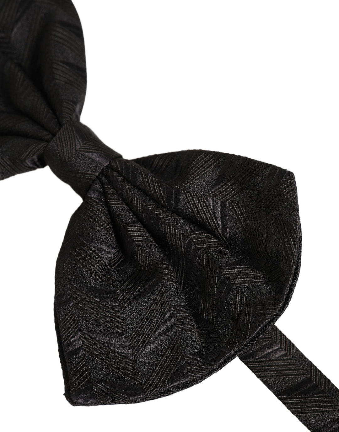 Dolce &amp; Gabbana Men Black Patterned Adjustable Neck Papillon Bow Tie