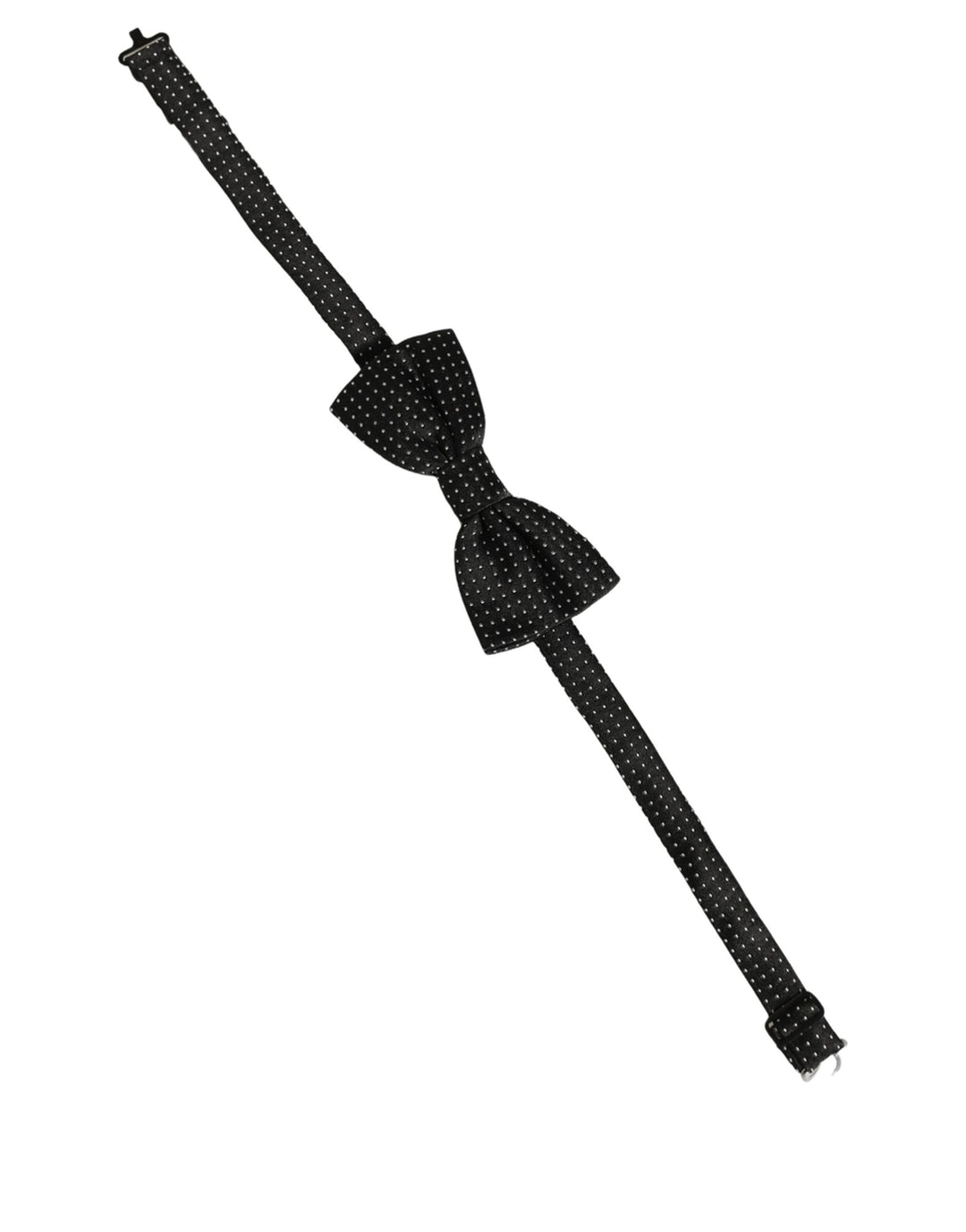Dolce &amp; Gabbana Men Black White PolkaDot Adjustable Bow Tie