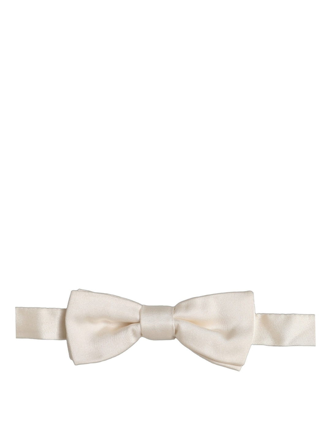 Dolce &amp; Gabbana Men Off White 100% Silk Adjustable Neck Papillon Bow Tie