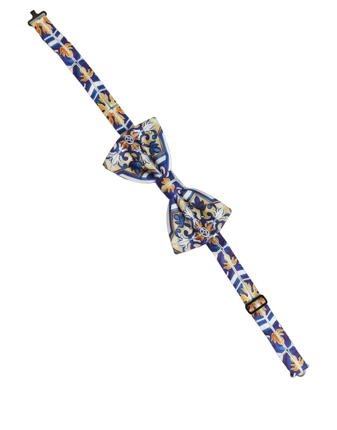 Dolce &amp; Gabbana Men Multicolor Majolica Adjustable Neck Papillon Bow Tie