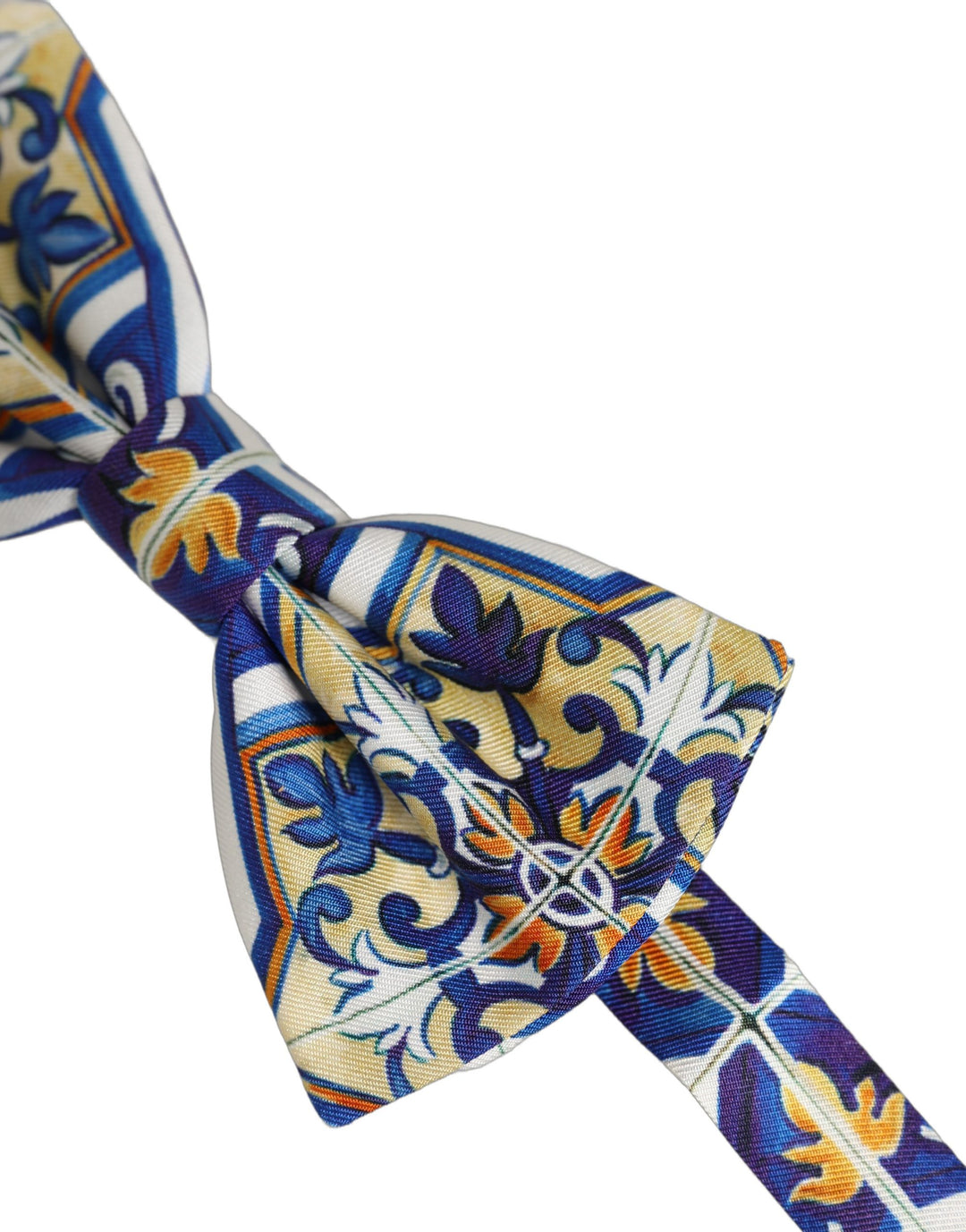 Dolce &amp; Gabbana Men Multicolor Majolica Adjustable Neck Papillon Bow Tie