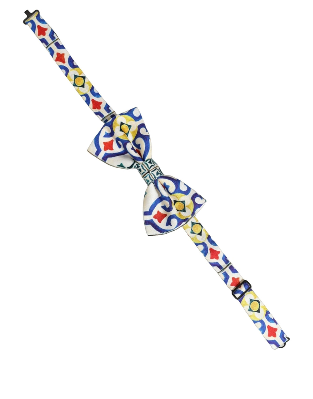 Dolce &amp; Gabbana Men Multicolor Majolica Adjustable Neck Papillon Bow Tie