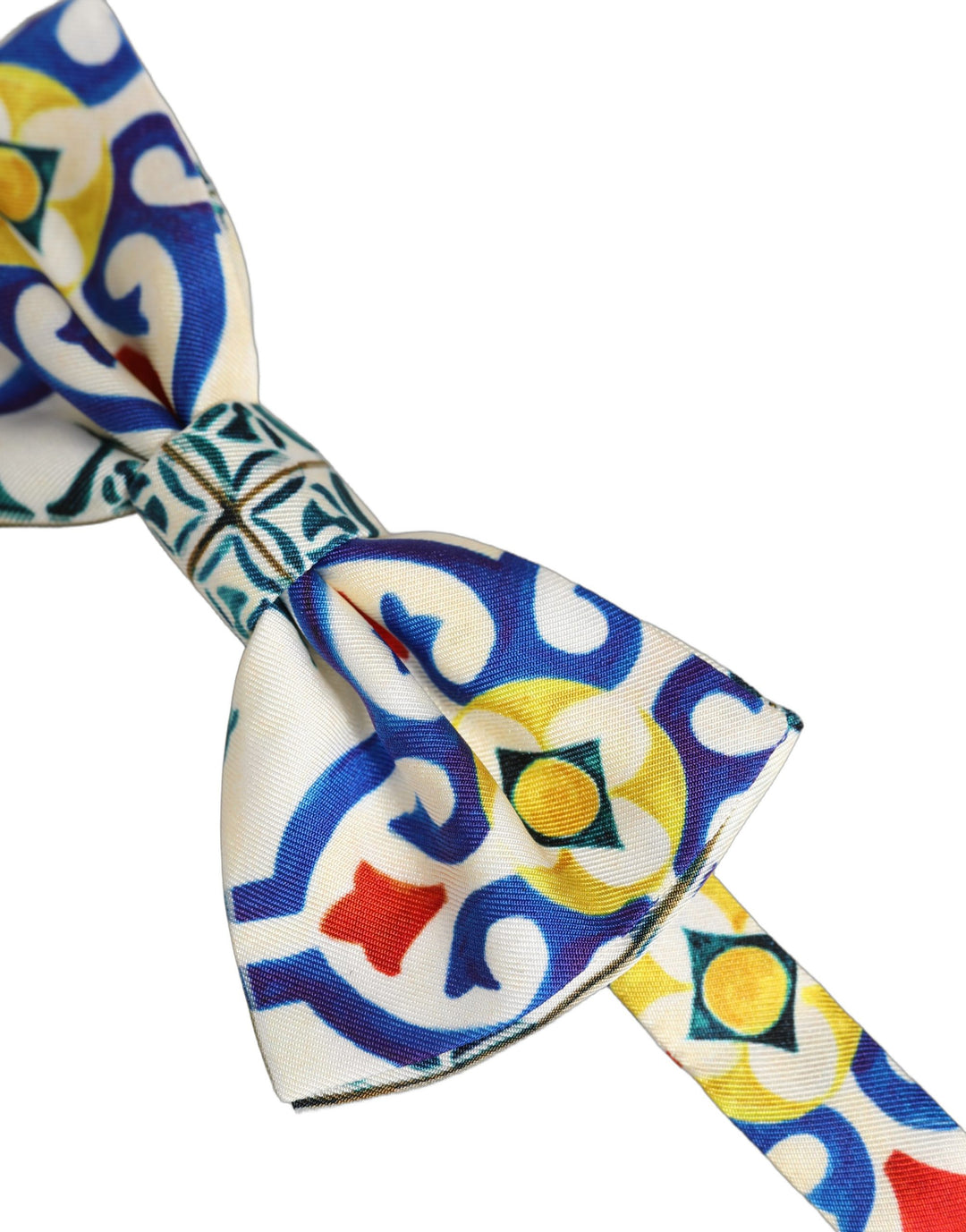 Dolce &amp; Gabbana Men Multicolor Majolica Adjustable Neck Papillon Bow Tie