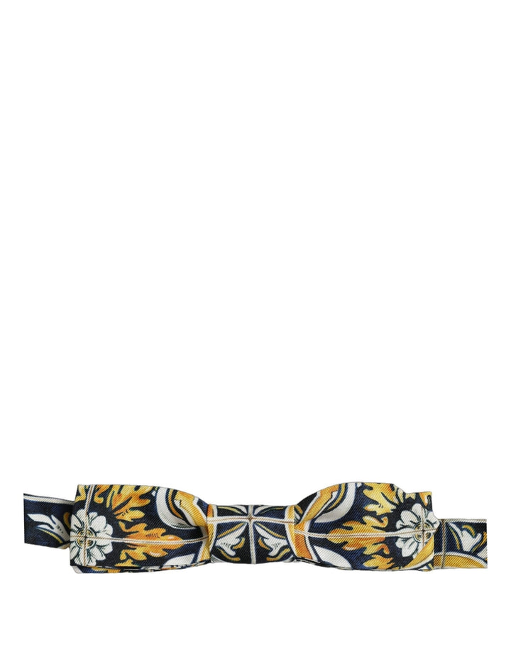 Dolce &amp; Gabbana Multicolor Damask Style Adjustable Neck Papillon Bow Tie